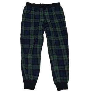 Stars Above Perfectly Cozy Flannel Plaid Pajama Bottoms Pants Small Blue Green